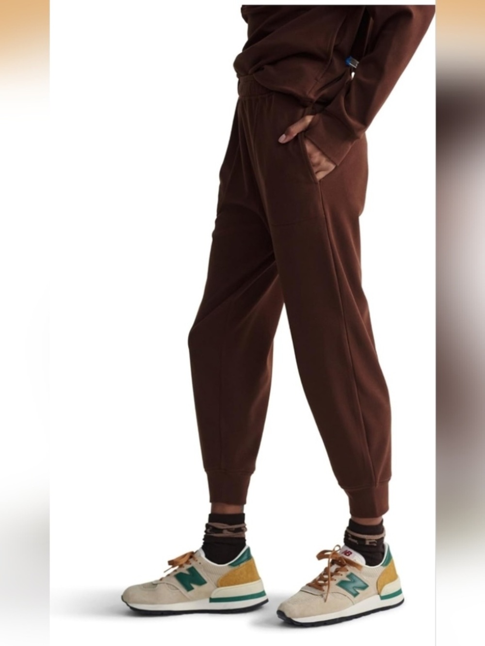 Varley Brown High-Rise Jogger Pants - Medium